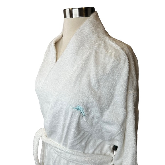 Tommy Bahama Terry Cloth Robe Womens Belted Bath Robe White Small Medium NWOT - Picture 4 of 11